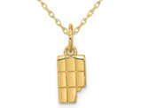 14K Yellow Gold Fancy Chocolate Charm Pendant Necklace with Chain